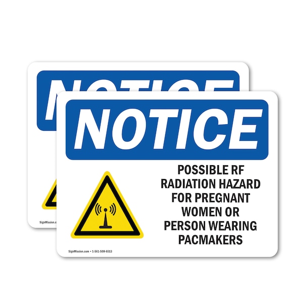 Signmission Radiation & Laser Sign, 7 in H x 10 in W, Vinyl Decal, Rectangle OS-2PACK-NS-D-710-L-17711 - main